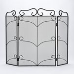 Vintage Decor® Wrought Iron Fireplace Screen Black Spark Safety Guard Victorian Tri-Fold Fireplace Ornate Fire Guard Freestanding Panel Protector Safety Cover essential for coal and wood burning fires