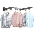 BOQORAD Clothes Drying Rack,Wall Mounted Space-Saver,Retractable,Collapsible, Strong Load-Bearing,ing Rack Clothing,Laundry Drying Rack（Windproof Ring, Three Pole）