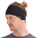 CHARM Sports Headband Mens Sweatband - Hairband Womens Yoga Crossfit Casualbox Black