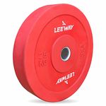 LEEWAY Color Rubber Bumper Plates 2.0, (25kg x 2)| Olympic Weightlifting Gym Rubber Bumper Weight Plates| Olympic Barbell Weight Plate| Standard 2inch/50mm Weight Plate (25kg Pair)