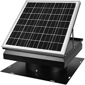 Solar Attic Fan 32W 1600CFM High Airflow Roof Vent Exhaust Fan - Weatherproof, Solar Powered Attic Ventilation for Home, Garage, RV, Greenhouse
