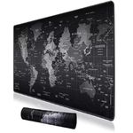 WEAPPINC World Map Gaming Mouse Pad with Stitched Edges Non-Slip Rubber Base Extended XXL Mousepad for Computer PC Keyboard Laptop(80X30CM)