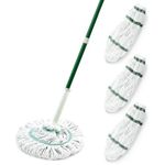 Libman Tornado Mop & Three Refills | Self Wringing Mop | Cotton Mop Head | Twist Mop | Twist Mop Head Replacement | Machine Washable | 4 Total Self Wring Mop Heads