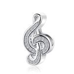 MiniJewelry Music Note Treble Clef Charm Bead fits Pandora Moments Bracelets Piano Singer Women Girls Daughter Sister Birthday Crystal Clear CZ