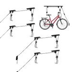 OZHOMY 4 PCS Bike Lift Hoist Heavy Duty Bicycle Ceiling Storage Rack Bicycle Garage Storage Rack, Bike Lifter for Garage Indoor Storage Maximum Load 55 lbs