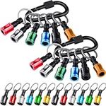 12 Pcs Bit Holder, 1/4 Inch Hex Shank Screwdriver Bits Holder Set with Carabiner, Portable Socket Drill Bit Holder Extension Bar Keychain, Drill Screw Adapter for Screwdriver & Drill Bits (12 pcs)