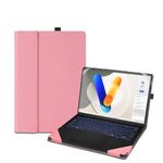 2024 New Laptop Cover Case for 14 inch ASUS Zenbook 14 OLED UX3405 UM3406 & for Vivobook S 14 OLED S5406 M5406,PU Leather Protective Sleeve Bag with Heat Dissipation Bracket (Pink)