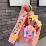 Penny Wise Gifts, Stationery, Party Supplies Cute Pokemon 3D Keychain|Keyring & Quirky Bag Charm Hard Silicone,Unbrekable Travel Essential Kids Comes With Strap Hook Single Piece (Jigglypuff, Pink)