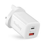 65W USB C Charger Plug, Nestling 2-Port GaN Type C Fast Wall Power Adapter for Macbook Pro/Air, iPhone 15/14/13, iPad Air/Mini 6, Galaxy S22/S21, Pixel 6, Dell XPS, Asus Acer Laptop etc