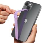 Sinjimoru C-shaped Clip Finger Phone Grip, Silicone Mobile Phone Strap for Phone Case with Clip as Phone Loop Holder for iPhone Case & Samsung Phone. Sinji Loop Clip Lavender 210