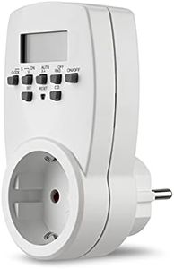 REV Zeitschaltuhr - Timer-Steckdose digital für innen, 20 Zeiten/Tag, 1800W, Zufallsfunktion, weiß