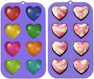 Bakerpan Silicone Heart Mold for Baking - Set of 2 - Mini Cake Heart Pan, Valentine's Day Silicone Mold, Heart Muffin Baking Tray, 2 1/4 Inch Hearts, Heart Silicone Mold - 8 Cavities