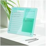 Marribol Desktop Thickened Acrylic Dry Erase Board to-do Planning Board, 25x30cm, Desktop whiteboard with Stand, Frameless Green Dry Erase whiteboard, Suitable for Office, Home, School