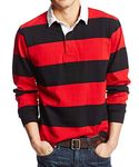 Charles River Apparel Men's Classic Rugby Shirt, Black/Red, Medium