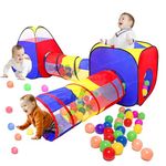 FunBlast 4 in 1 Play Tunnel Ball Pit for Kids –Tunnel Tent for Kids with 25 Balls, Foldable Outdoor Tunnel for Kids, Crawling Tunnel, Play Tunnel, Portable Ball Pool for Kids