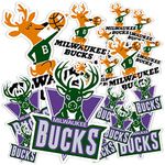 Desert Cactus Milwaukee Bucks Sticker NBA Officially Licensed Vinyl Decal Laptop Water Bottle Car Scrapbook (Vintage Sheet)