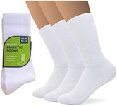 Panfurco Cotton Diabetic Socks for Men Women 3 Pairs No Binding Top (9-11, White)