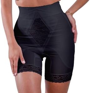 6206 - High Waist Long Leg Shaper | Made in USA | No Top Roll Waistband | Quality Material | Medium Control | Black 3XL/36