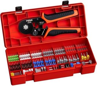PEBA Ferrule Crimping Tool Kit, Hex Ferrule Crimper Self-adjusting for Wire Ferrules AWG 28-7, With 21 Sizes Insulated Wire Ferrules/Twin Terminals Set - Wire Crimping Tool - Hex Crimper for Ferrules