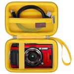 Elonbo Carrying Case for OM System Tough TG-7 Digital Camera/OM System Olympu TG-6 Underwater Camera, Rugged Waterproof Shockproof WiFi 4K Video Digital Camera Storage Cover Travel Bag, Yellow