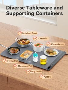 Extra Large Food Warming Tray, 24x16 Inch – Gray
