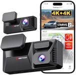 REDTIGER F77 4K+4K HDR Dash Cam Front and Rear, Dual STARVIS 2 IMX678 Sensor, 5.8GHz WiFi Car Camera with 128GB eMMC Storage, Voice Control, 4'' Touch Screen, 24H Parking Mode