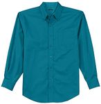 Joe's USA Mens Long Sleeve Wrinkle Resistant Easy Care Shirt-S-TealGreen