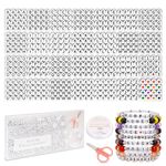 FZIIVQU 1450 Pieces Letter Beads Kit, 4x7 mm White Acrylic Alphabet Beads Letter Beads for Jewelry Making Number Beads Heart Beads Friendship Bracelet Beads Making