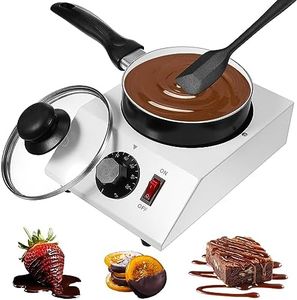 ROCEEI 1 Set Chocolate Boiler Pot Electric Heating Chocolate Melting Tempering Machine with 1 Silicone Spatula Boiler for Chocolate Melting Aluminum Boiler for Chocolate Candy (Single Pot)