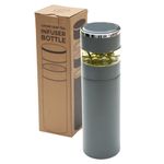 teapro Grey Tea Infuser Bottle 450ml – Cold Brew Loose Leaf Tea Bottle with Infuser, Tea Flask for Hot & Cold, Travel-Friendly Tumbler