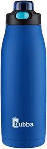 Bubba Radiant Stainless Steel Water Bottle with Push-Button Chug Lid 32oz., Cobalt Rubberized