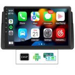 Eonon 9 inch Car Stereo Compatible with BMW E46 Android 12 2+32GB GPS CarPlay Android Auto MirrorLink Bluetooth SWC DSP USB Radio WiFi RCA Output Support OBDII DAB+ Backup Camera Headunit E46A12