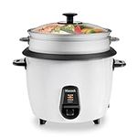 Rice Cooker and Food Steamer, 10 Cups Uncooked(20 Cups Cooked) Rice Maker Large, Removable Non-Stick Pot Suitable for Cooking, Soups, Stewing, Steaming, Automatic Keep Warm Function, White