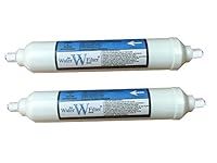 Fridge Water Filters Compatible GE, LG, Samsung, Daewoo, Bosch External Inline Filters Quickfit Pushfittings 2 Pack