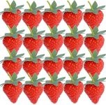 Notakia 20Pcs Fake Strawberry Decor Plastic Lifelike Fake Strawberries Faux Fruit Party Decoration Artificial Fruits Photography Prop for Home Kitchen Decoration