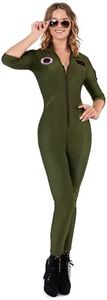 Spooktacular Creations Costume Adult Women, Flight Pilot Costume for Halloween Dress Up Party, Cosplay Theme Party-S