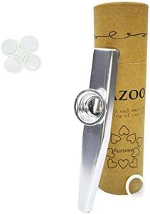 Fartime Silver Exquisite Aluminum Alloy Kazoo With 5 Kazoo Flute Diaphragms And A Beautiful Gift Box-Musical Instruments. (silver)