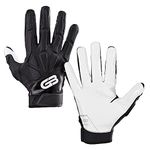Grip Boost Raptor Adult Padded Hybrid Football Gloves (Black, Adult Small)