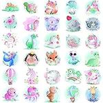 Glaryyears Watercolor Animals Temporary Tattoo for Kids, 30-Pack Fake Tattoos Stickers, Unicorn Flamingo Dinosaur for Girls Boys Children, Fun for Body Face Hand Arm Party Supplies Favor