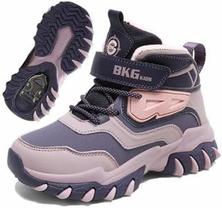 Kids Snow Boots with Foldable Ice Spikes Waterproof Warm Winter Hiking Shoe