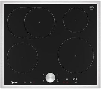 NEFF T56STF1L0, N 90, Induktionskochfeld, autarkes Glaskeramik-Kochfeld 60 cm breit, Twist Pad, Home Connect, Smart Hood Automatic, Powerstufe, aufliegend, Schwarz