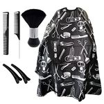 6 Packs Professional Long Hair Cutting Cape 55 x 63 inches Salon Haircut Apron Barber Cape Water and Stain Resistant Black