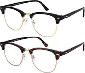 Blue Light Glasses for Men and Women Semi Rimless Half Rim Computer Eyeglasses 2 Pack