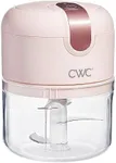 COOK WITH COLOR Wireless Food Chopper - Effortlessly Chop, Great for Garlic, Ginger, Herbs, Chili, Minced Meat, Onions, 8 Oz, Pink