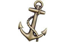 Sakuun Anchor 3D Metal Chrome Sticker Emblem Badge-Stylish Logo for Cars, Bikes & More- Size 8x5cm- Nautical Marine Themed Vehicle Accessory Copper.