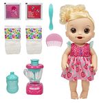 Baby Alive Magical Mixer Baby Doll Strawberry Shake with Blender Accessories, Drinks, Wets, Eats, Blonde Hair Toy for Children Aged 3 and Up