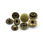 Asiatic 100 Sets 10mm Metal Snap Fasteners Press Stud Rounded Sewing Rivet Buttons Clothing Leather Craft DIY Poppers - Bronze/Antique