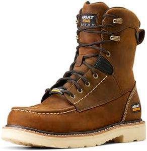Ariat Men's Rebar Lift 8" Waterproof Work Boot, Distressed Brown, 9