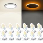 INCARLED 6Inch 5CCT LED Recessed Slim Pot Lights with Night Light, 2700K/3000K/3500K/4000K/5000K Dimmable IC Rated Recessed Lighting with Junction Box 12Pack 12W 1050LM