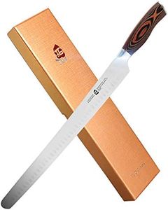 TUO Slicing Knife 14 inch - Long Carving Knives Professional Granton Slicer Hollow Ground Carver for Meat & Vegetable - German HC Steel & Ergonomic Pakkawood Handle - Gift Box Included - Fiery Series